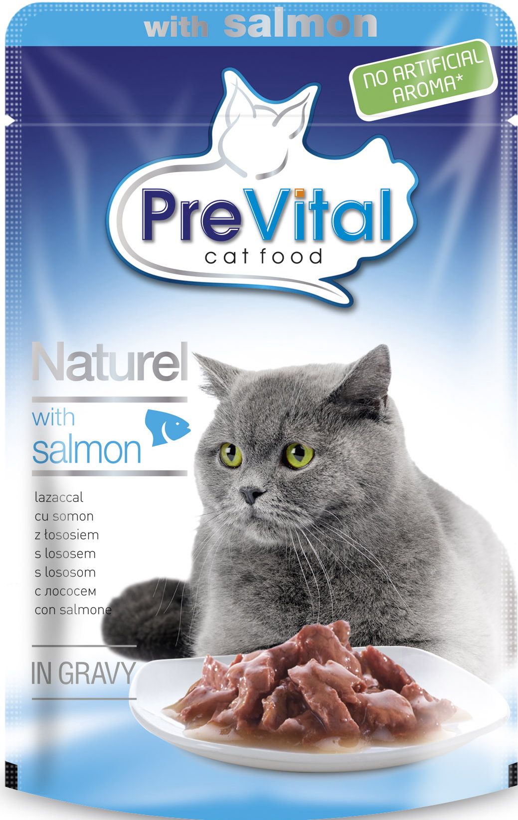 PreVital Naturel Лосось в соусе пауч для кошек 85 г 1