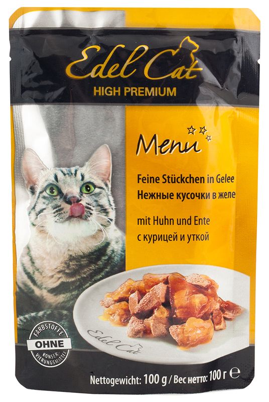 Edel Cat Курица/утка желе пауч для кошек 100 г 1