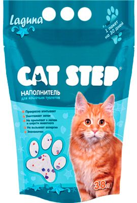 Наполнитель Cat Step силикагель лагуна для кошек 1,8 кг(3,8 л) 1