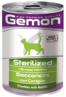 Gemon Sterilized Кролик консервы для кошек 415 г