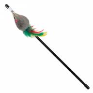 Дразнилка-удочка Triol Мышка с перьями цветная для кошек