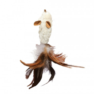 Игрушка KONG для кошек "Мышь полевка с перьями" 15 см плюш с тубом кошачьей мяты