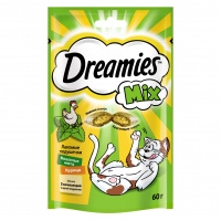 Подушечки Dreamies с курицей и кошачьей мятой 60 г