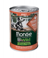 Monge BWild Grain Free All Breeds Индейка/Тыква/Кабачки консервы для собак 400г