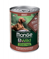 Monge BWild Grain Free All Breeds Ягненок/Тыква/Кабачки консервы для собак 400г