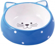 Миска N1 керамик голубая горох мордочка кошки для кошек 180 мл