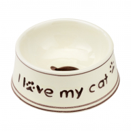 Миска N1 I love my cat керамическая для кошек 190 мл