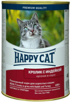 Happy Cat Кролик/Индейка в соусе консервы для кошек 400 г