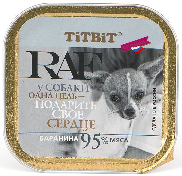 TitBit RAF Баранина лам для собак 100 г 1