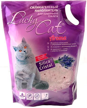 Наполнитель Lucky Cat силикагель лаванда для кошек 1