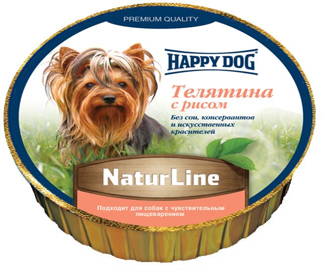 Happy Dog Телятина/Рис лам для собак 125 г 1