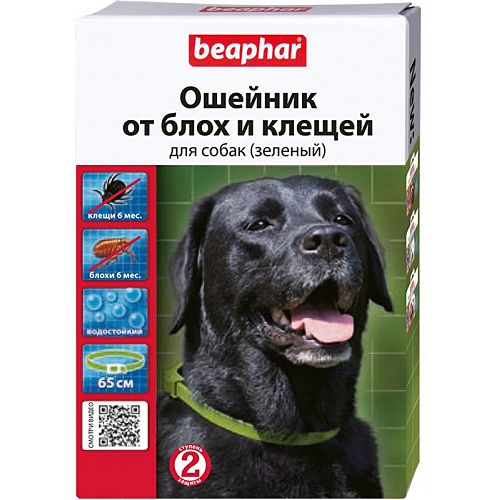 Ошейник Beaphar зеленый для собак 65 см 1