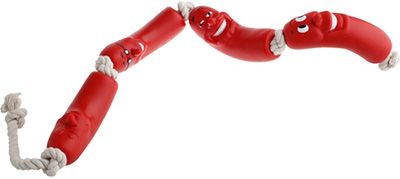 Игрушка Trixie Сардельки на веревке с ручкой для собак 50 см 1
