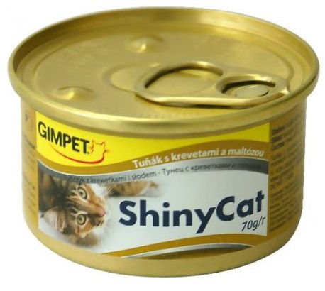 GimCat ShinyCat Тунец/Креветки/Солод консервы для кошек 70 г 1