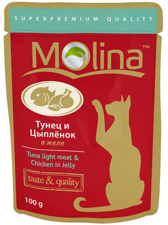 Molina Тунец/Цыпленок в желе пауч для кошек 100 г 1