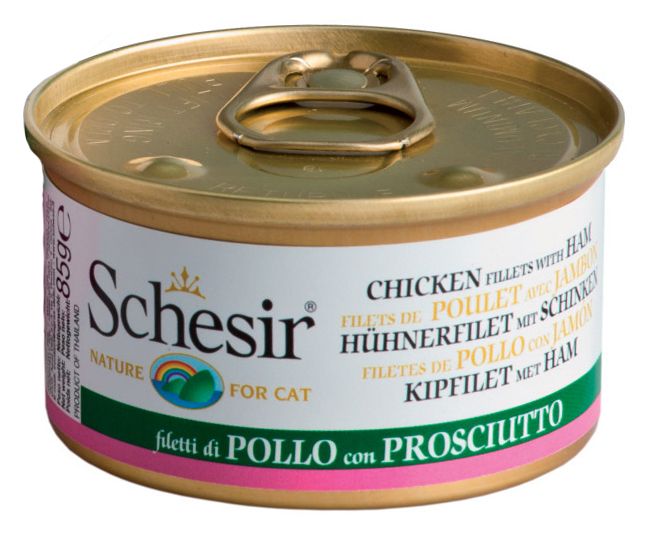 Schesir Куриное филе/ветчина в желе консервы для кошек 85 г 1