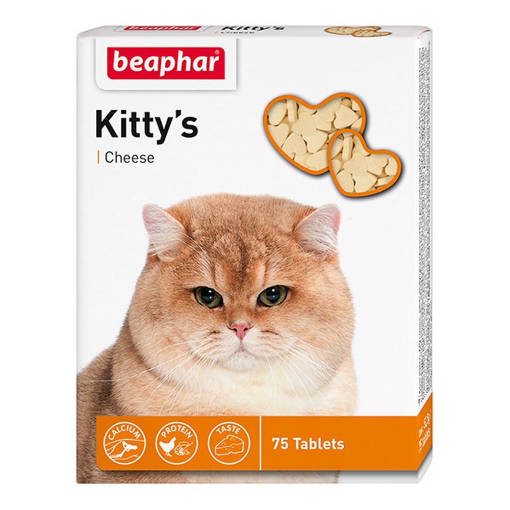 Beaphar Kitty's+Cheese витаминная добавка для кошек 75 шт 1