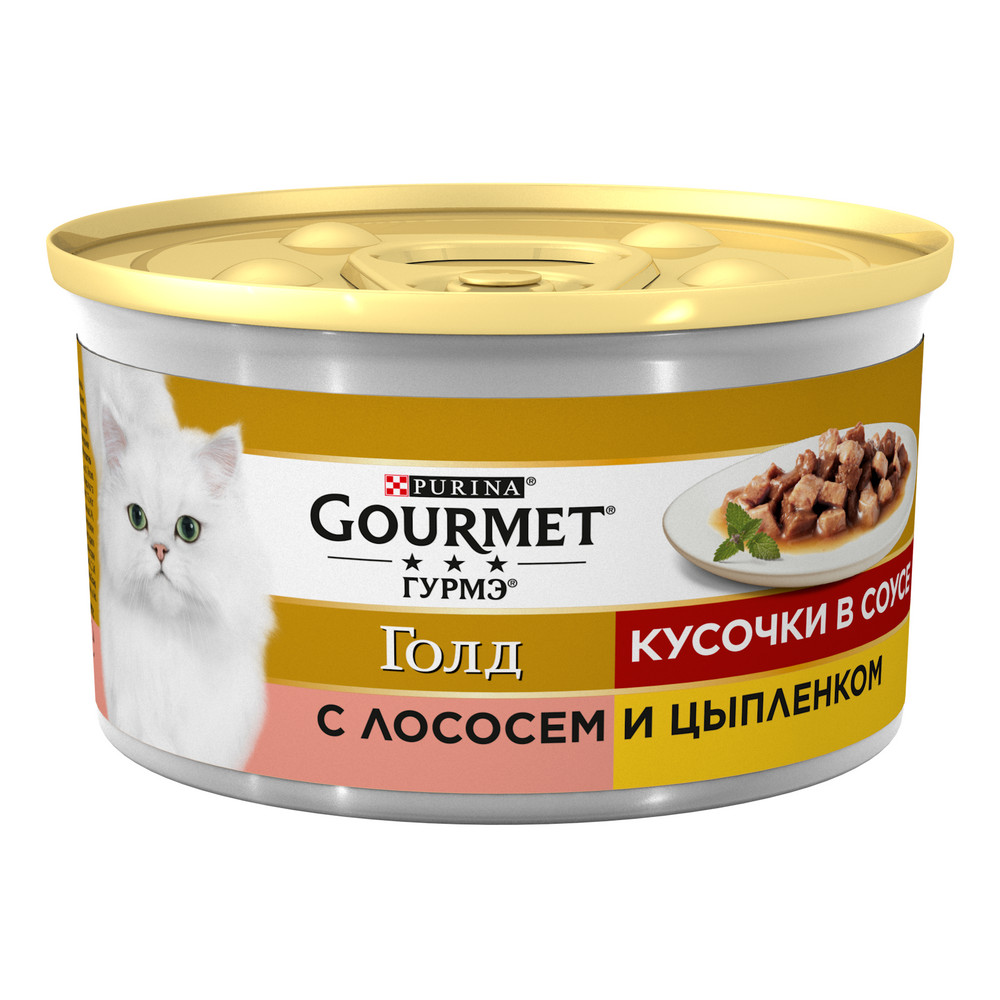 Gourmet Gold Лосось/Цыпленок консервы для кошек 85 г 1