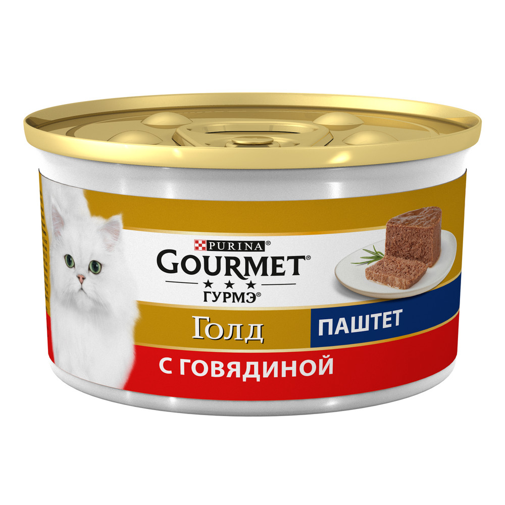 Gourmet Gold Говядина паштет консервы для кошек 85 г 1