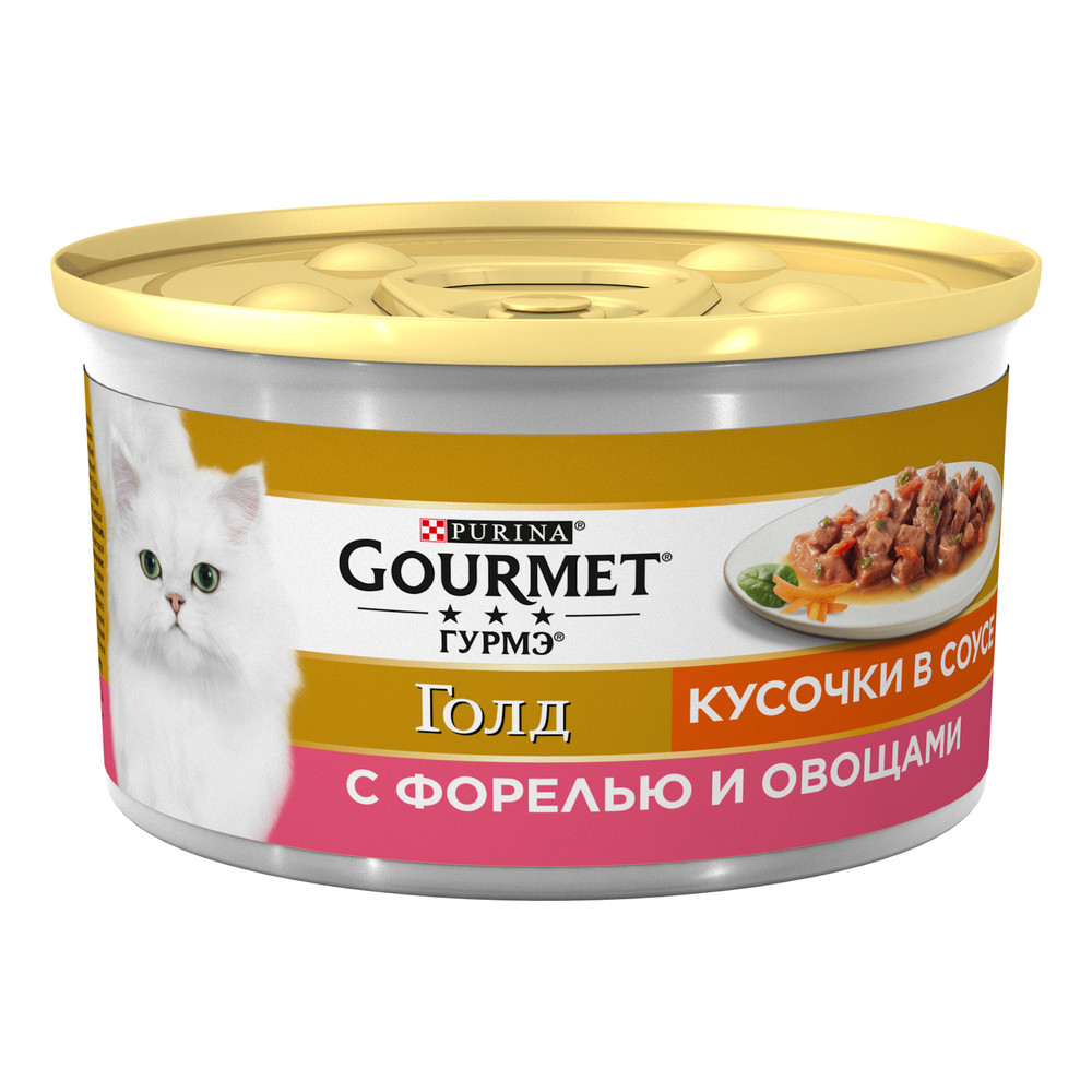 Gourmet Gold Форель/Овощи кусочки консервы для кошек 85 г 1