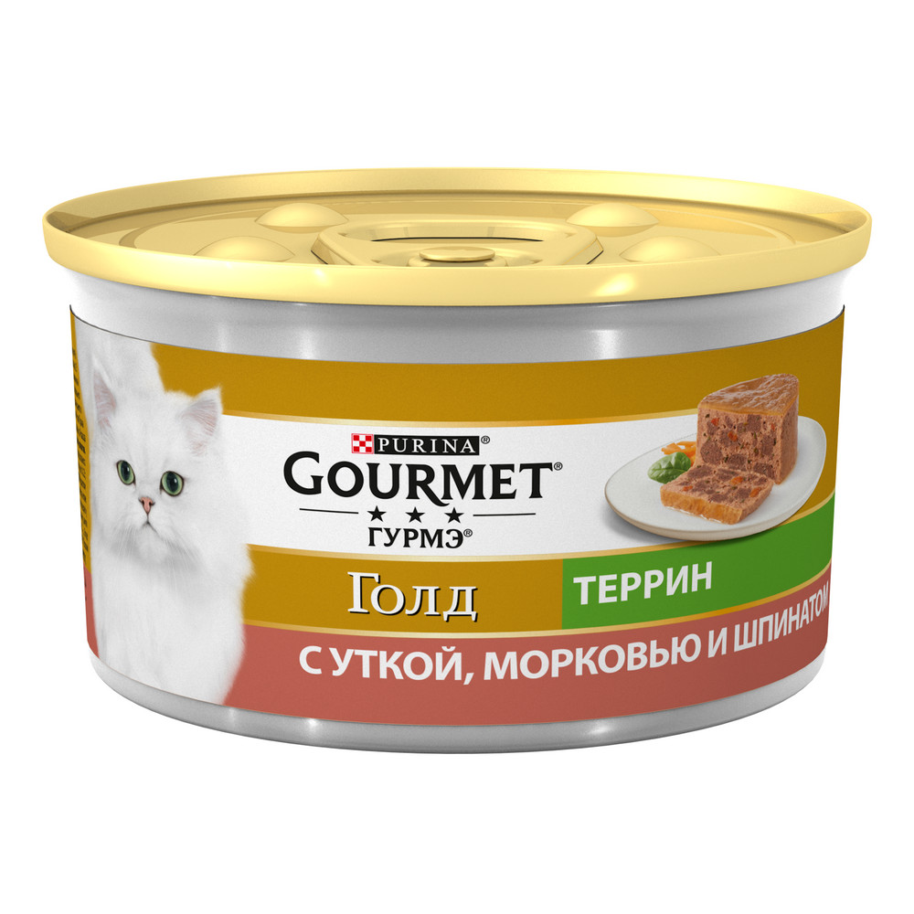 Gourmet Gold Утка/Морковь/Шпинат паштет консервы для кошек 85 г 1