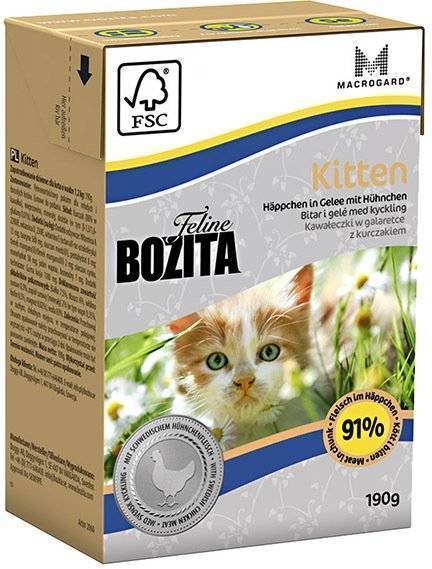 Bozita Feline Kitten mini Курица в желе тетрапак для котят 190 г 1