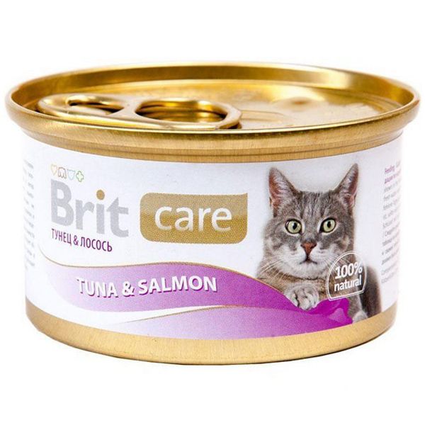 Brit Care Тунец/лосось консервы для кошек 80 г 1