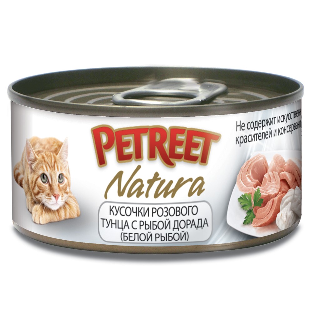 Petreet Розовый тунец/Рыба Дорада конс для кошек 70 гр 1