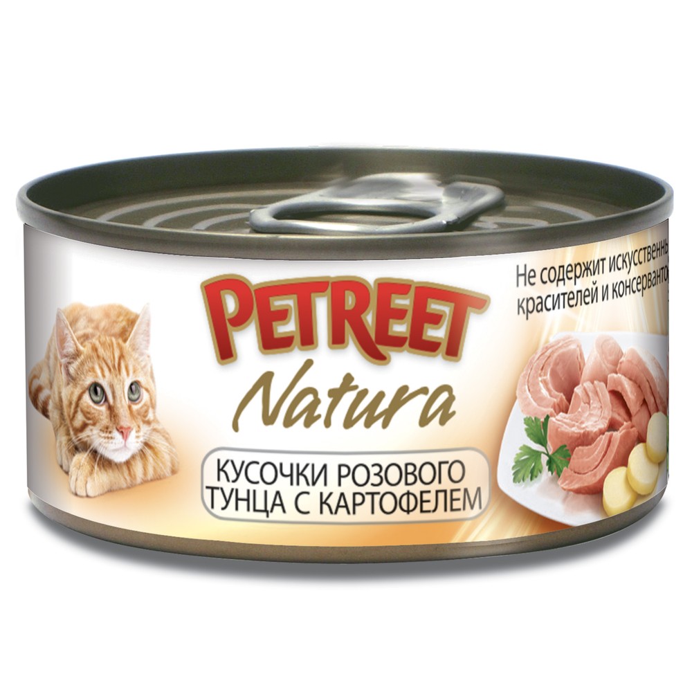 Petreet Розовый тунец/Картофель конс для кошек 70 гр 1