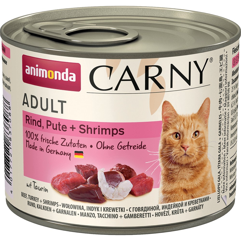 Animonda CARNY ADULT Говядина/Индейка/Креветки консервы для кошек 200 г 1