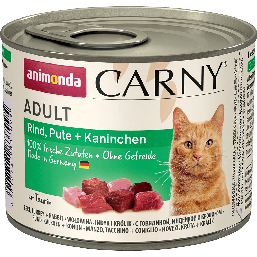 Animonda CARNY ADULT Говядина/Индейка/Кролик конс для кошек 200г 1