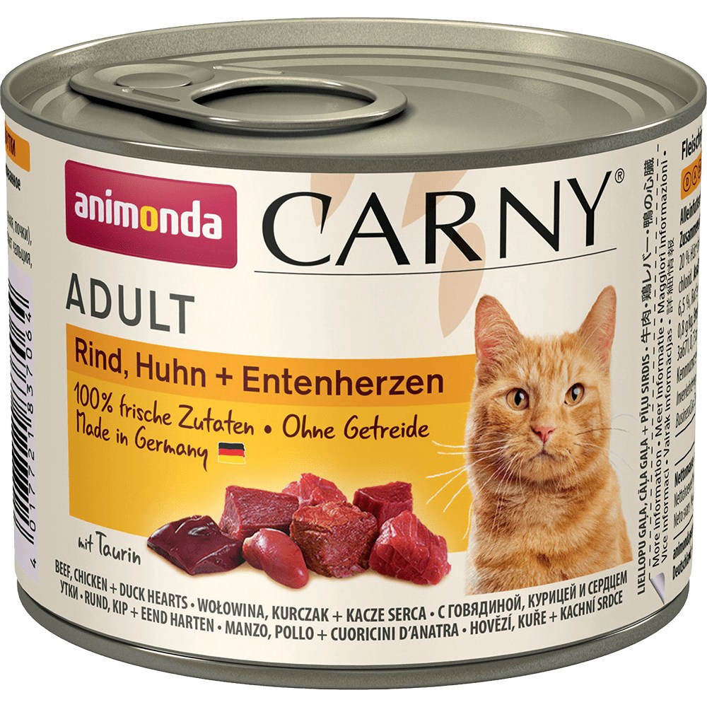 Animonda CARNY ADULT Говядина/Курица/Утка  конс для кошек 200 г 1