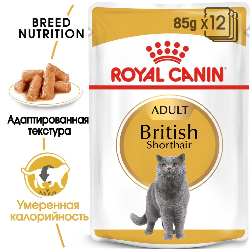 Royal Canin British Shorthair Adult в соусе пауч для кошек 85 г 2