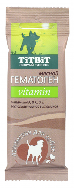 Гематоген TitBit мясной vitamin для собак 38 г
