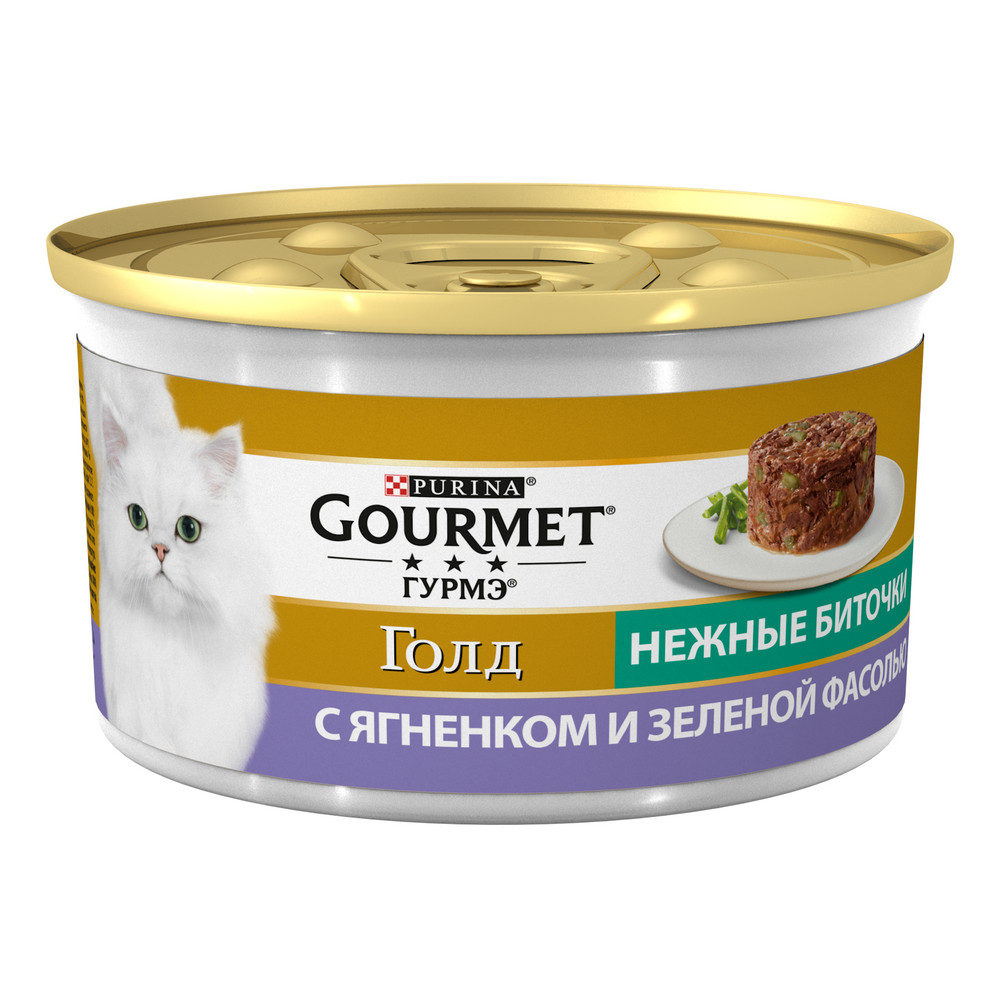 Gourmet Gold Нежные биточки Ягненок/Фасоль консервы для кошек 85 г 1