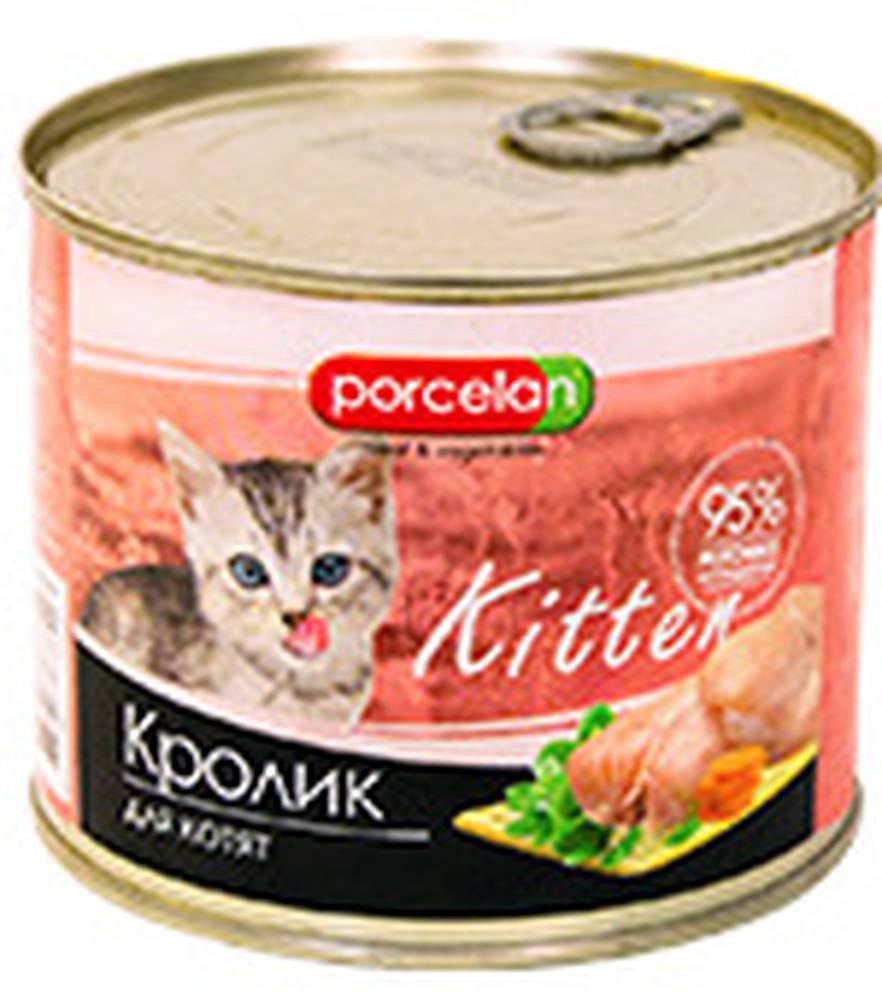 Porcelan Kitten Кролик конс для котят 525 г ( 95% мясо) 1