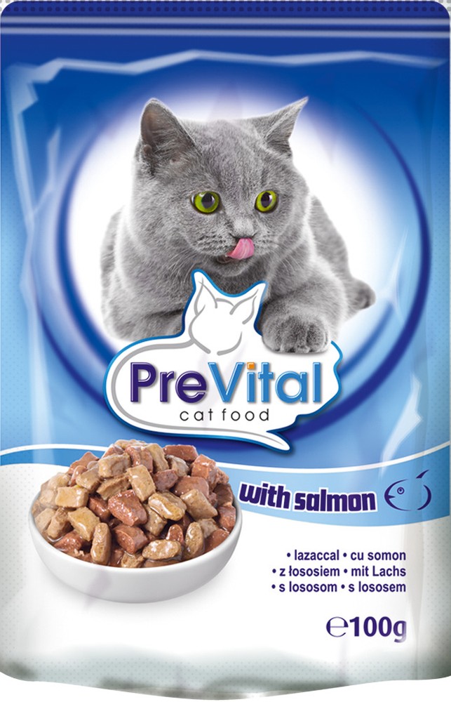 PreVital Classic Лосось в соусе пауч для кошек 100 г 1