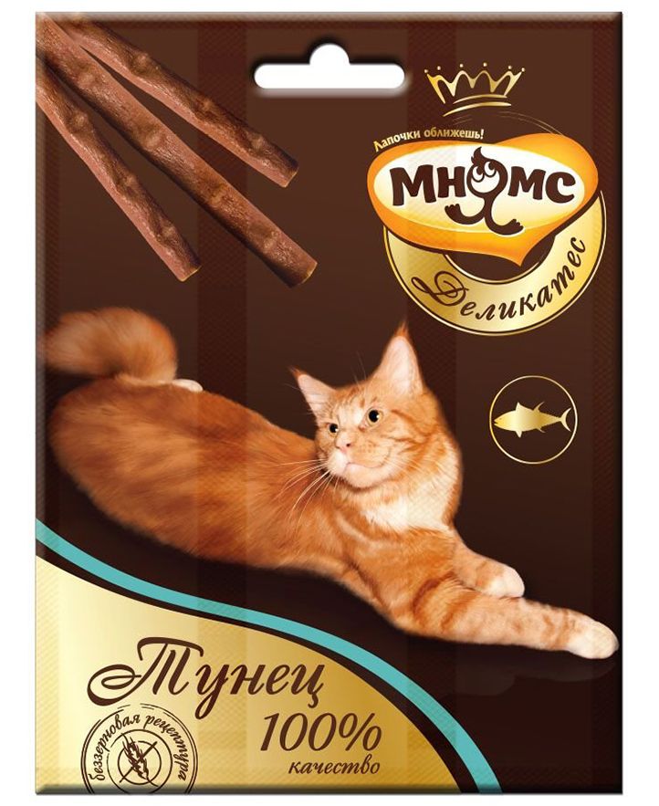 Колбаски Мнямс Деликатес тунец для кошек 9 см 3*4 г 1