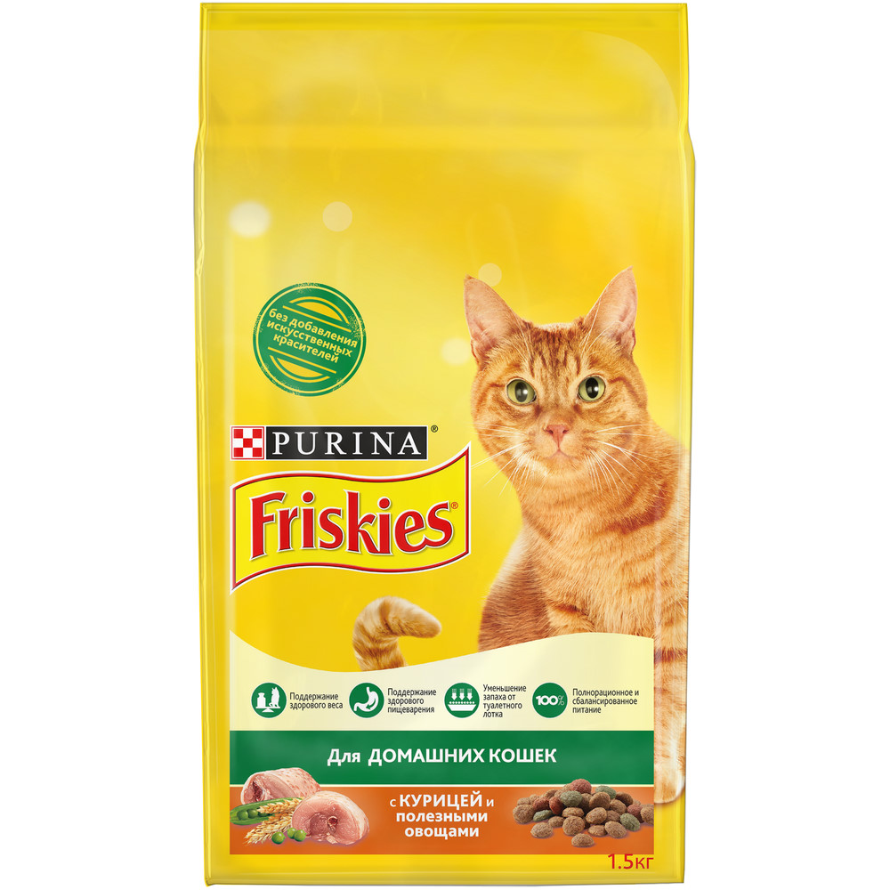 Friskies Курица/полезные овощи для кошек домашних 2