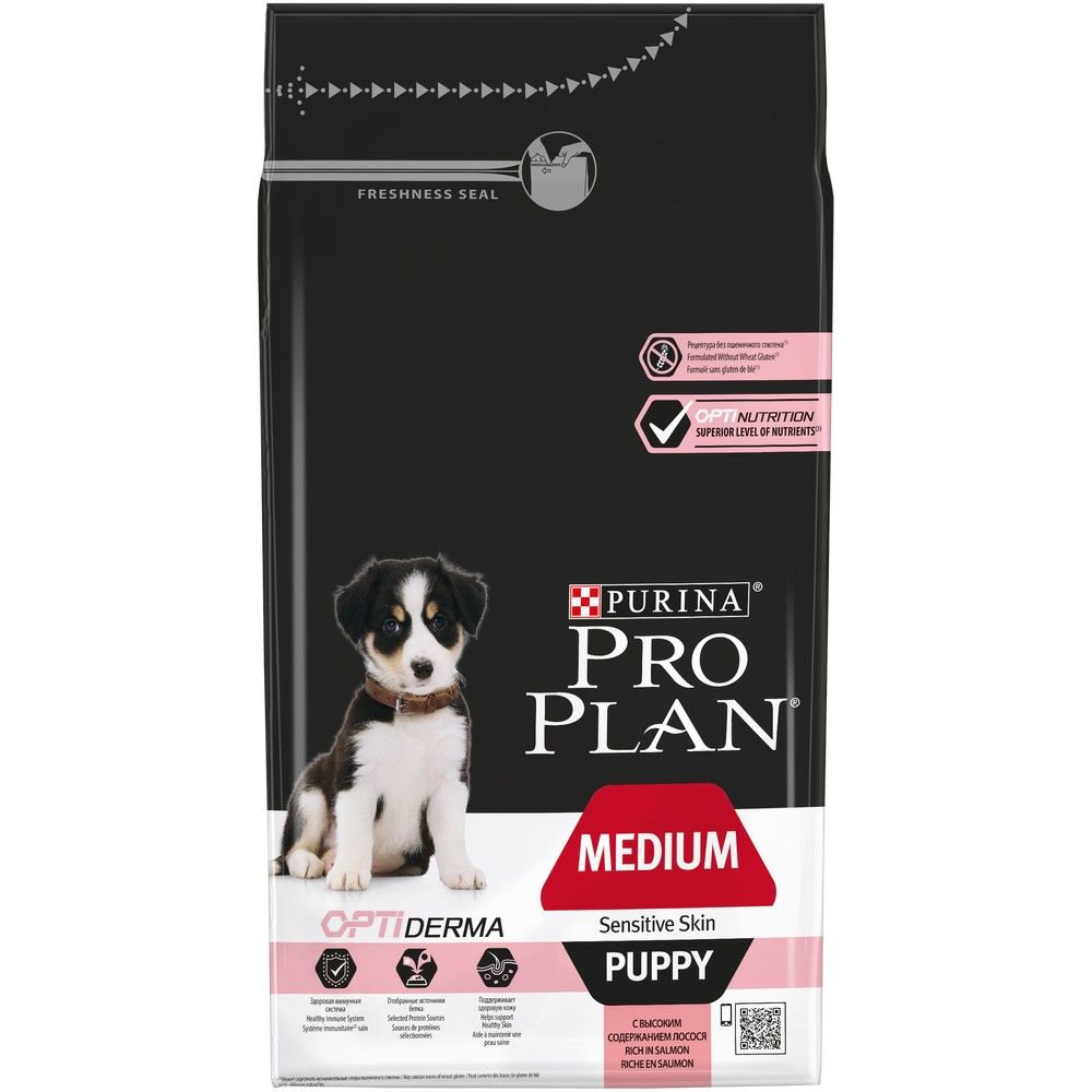 Pro Plan Medium Puppy Sensitive Skin Лосось/Рис для щенков