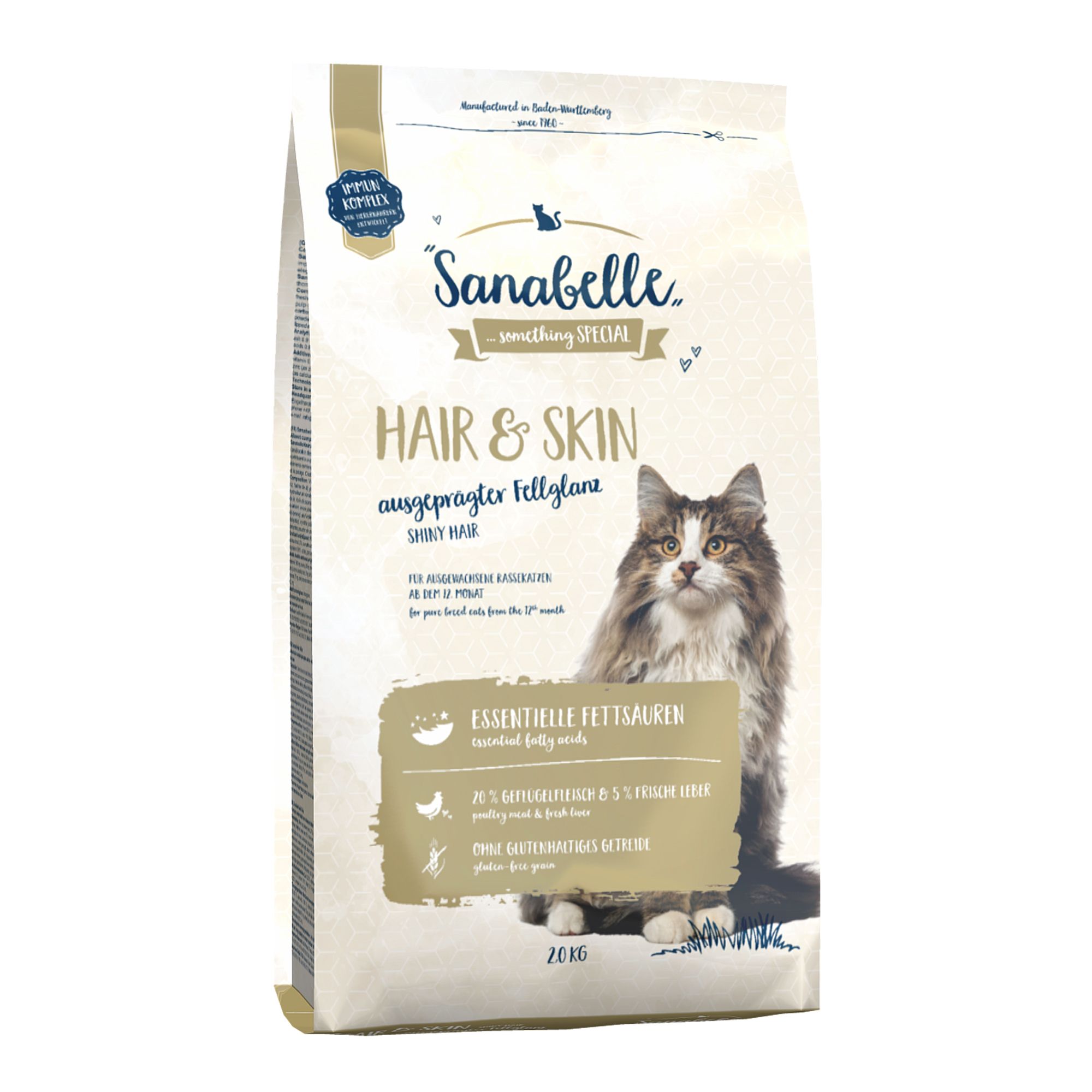 Sanabelle Hair & Skin Домашняя птица/Рис для кошек 1