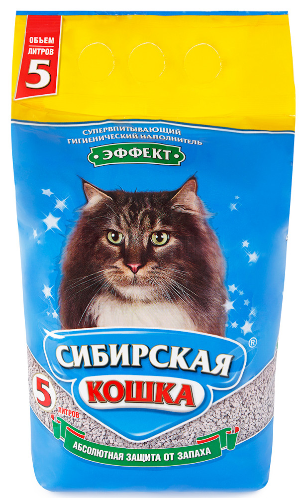 Наполнитель Сибирская Кошка Эффект впитывающий для кошек 1