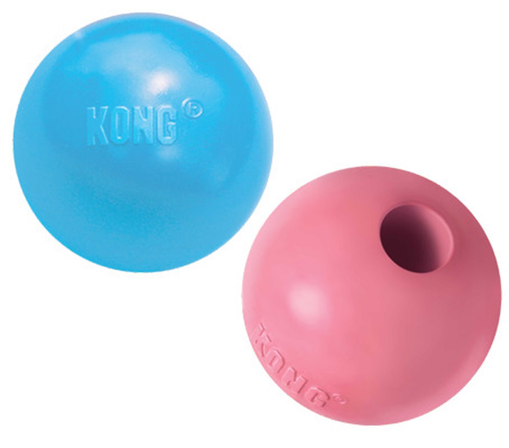 Игрушка KONG Puppy для щенков "Мячик" под лакомства 6 см цвета в ассортименте: розовый, голубой 1