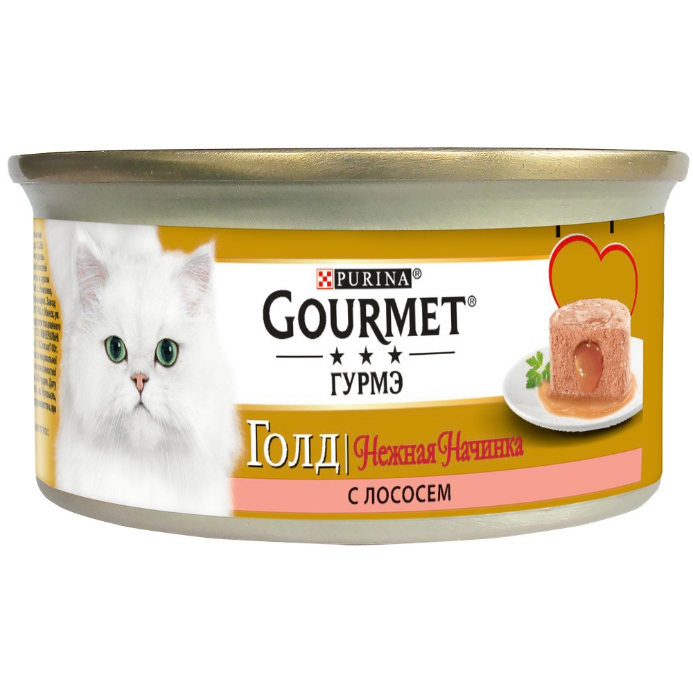 Gourmet Gold Нежная начинка Лосось консервы для кошек 85 г 1