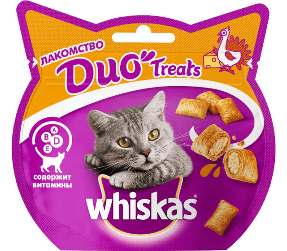 Подушечки Whiskas Duo Treats Индейка/Сыр для кошек 40 г 1