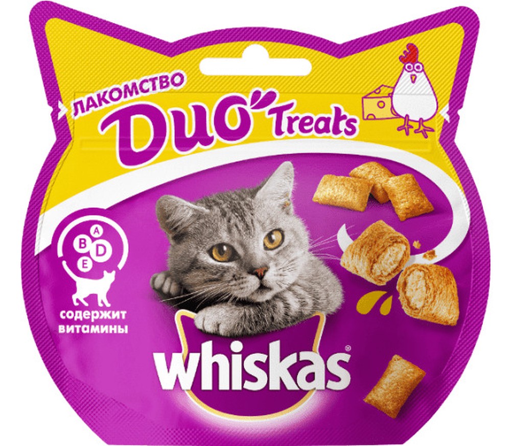 Подушечки Whiskas Duo Treats Курица/Сыр для кошек 40 г 1