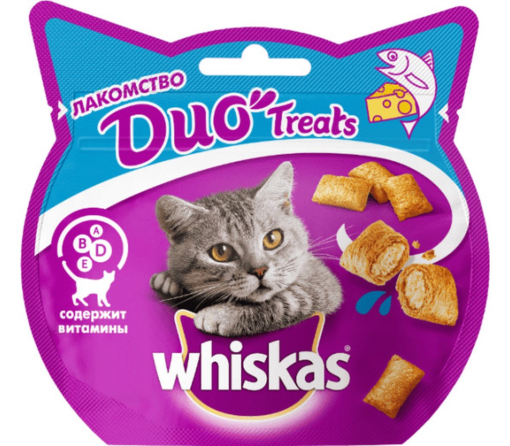 Подушечки Whiskas Duo Treats Лосось/Сыр для кошек 40 г 1