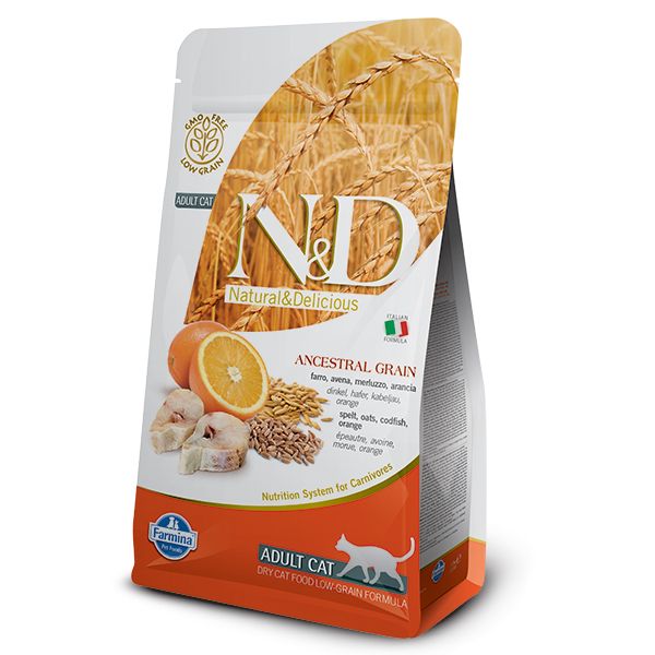 Farmina N&D Low Grain Треска/Апельсин (низ/зерн) для кошек 1