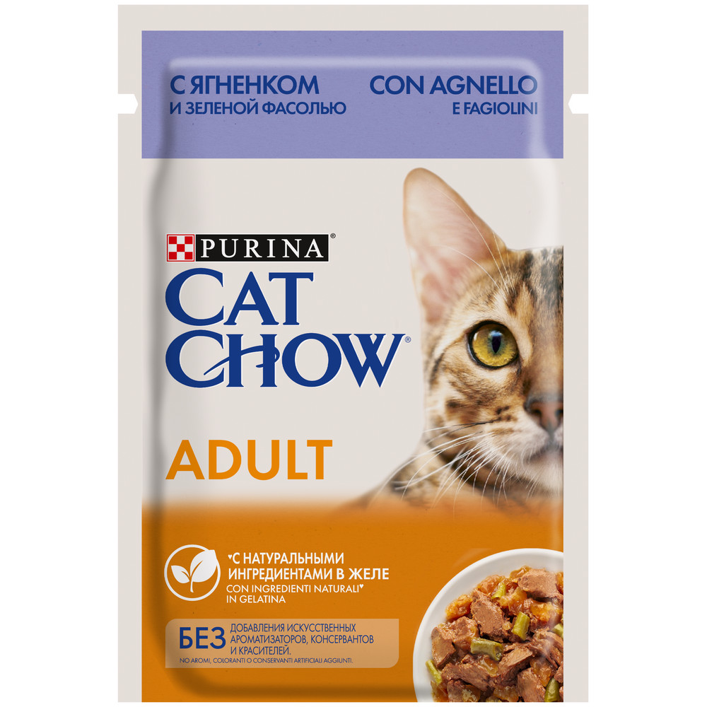 Cat Chow Ягненок/Зеленая фасоль в желе пауч для кошек 85 г 1