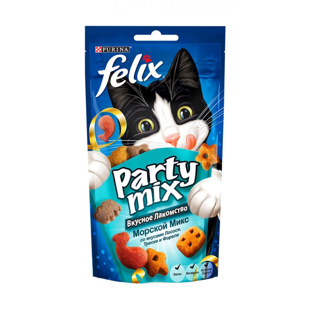 Подушечки Felix Party mix Морской Микс для кошек 1